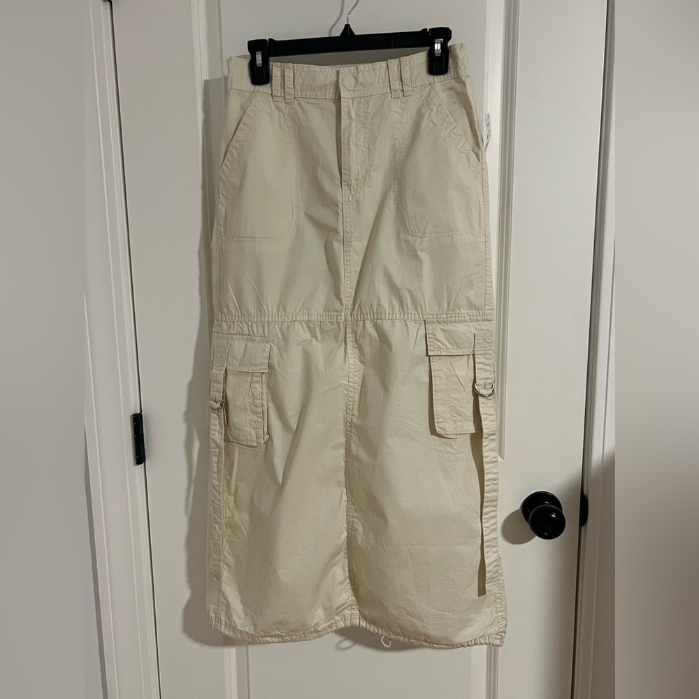 Cream Cargo Skirt